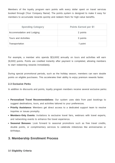 Free Tourism Loyalty Program Template to Edit Online