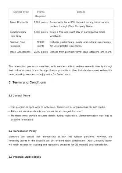 Free Tourism Loyalty Program Template to Edit Online