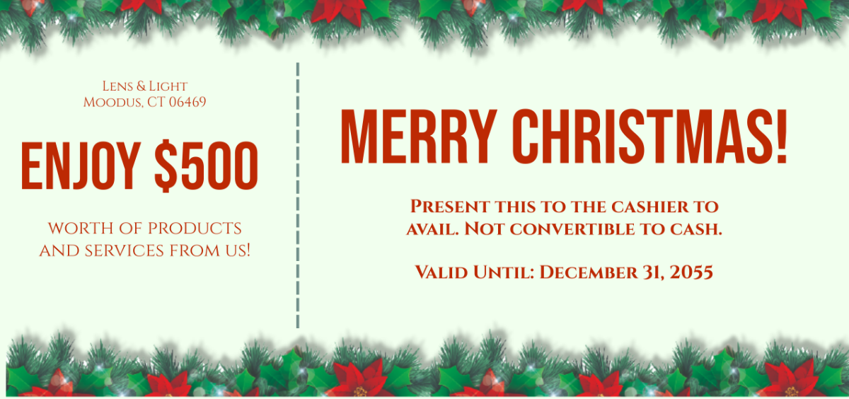 $500 Christmas Gift Certificate Template - Edit Online & Download