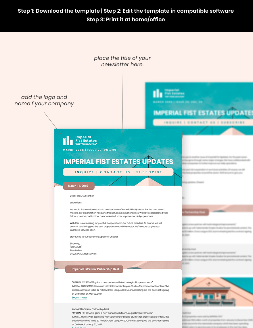 Commercial Real Estate Newsletter Template