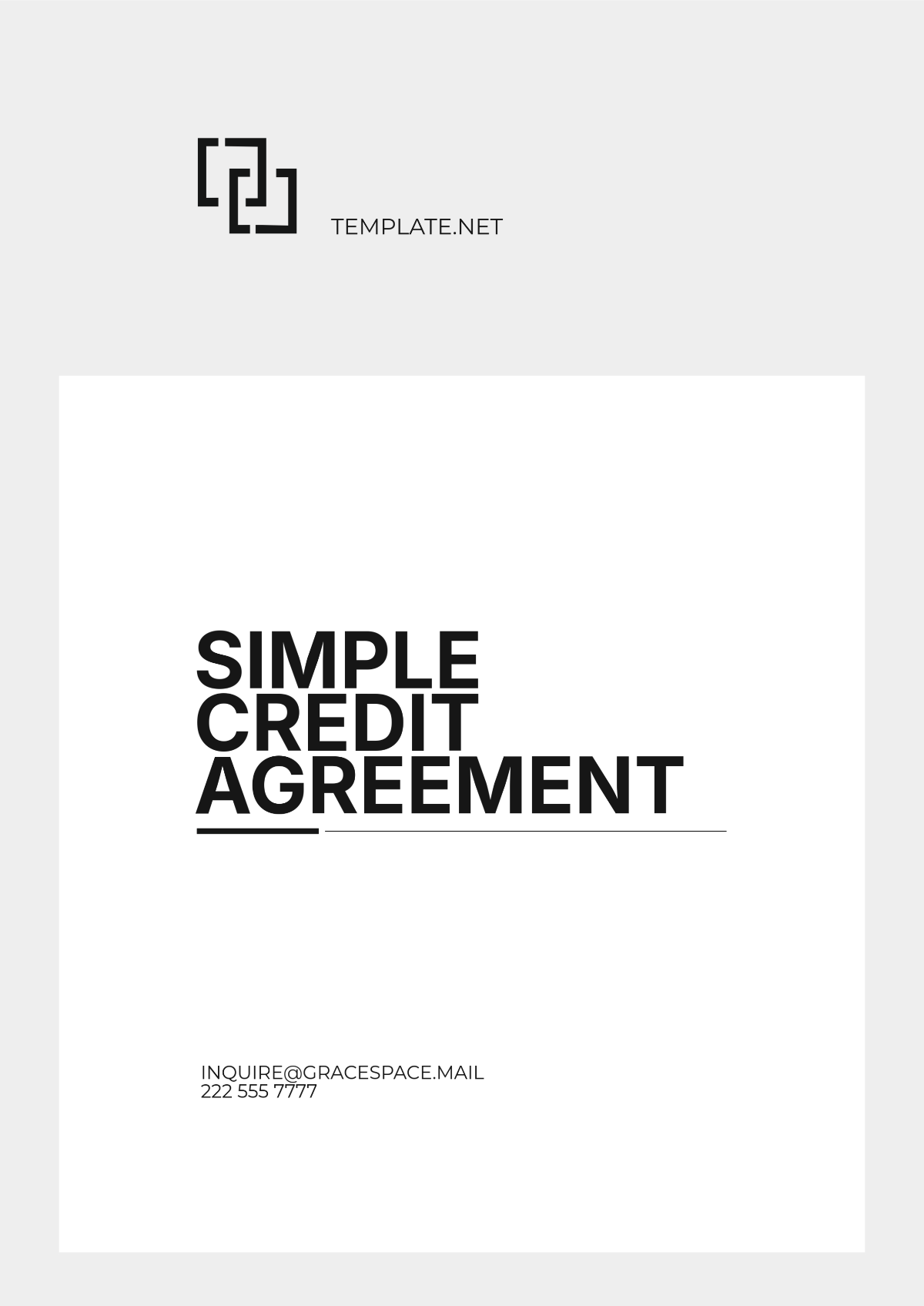 Simple Credit Agreement Template - Edit Online & Download