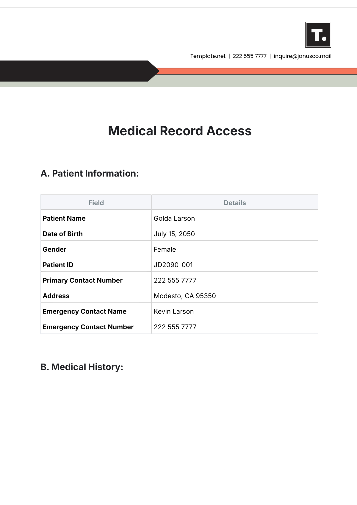 Medical Record Access Template - Edit Online & Download