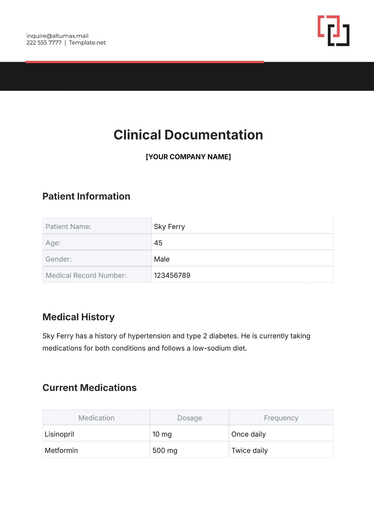 Clinical Documentation Template - Edit Online & Download