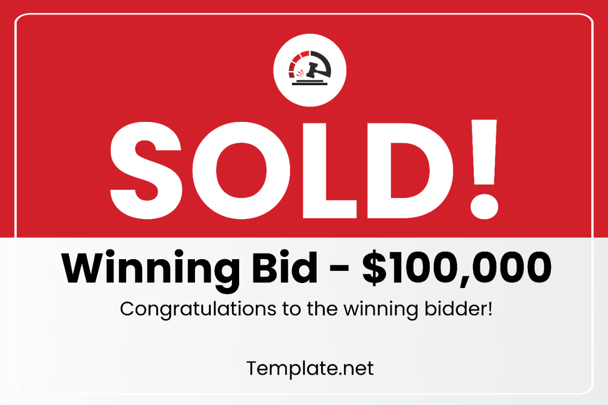 Free Auction Sold Sign Template - Edit Online & Download