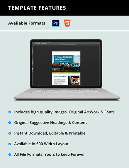 Homeowners Association Newsletter Template - PSD | HTML5