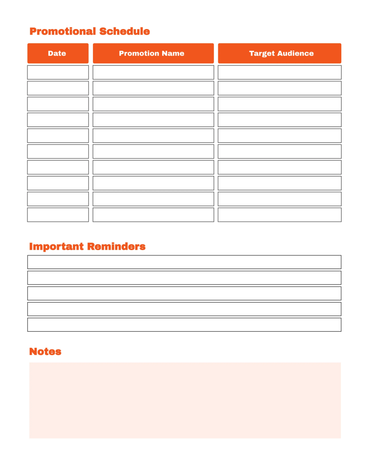 Free Affiliate Marketing Planner Template to Edit Online