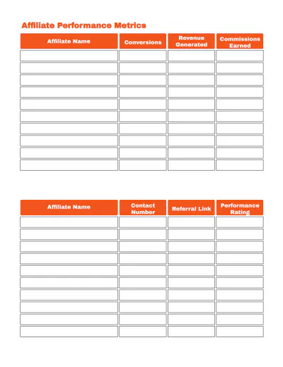 Free Affiliate Marketing Planner Template to Edit Online