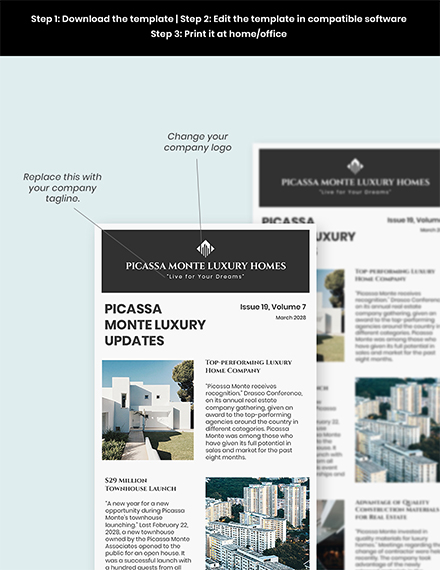 Luxury Real Estate Newsletter Format