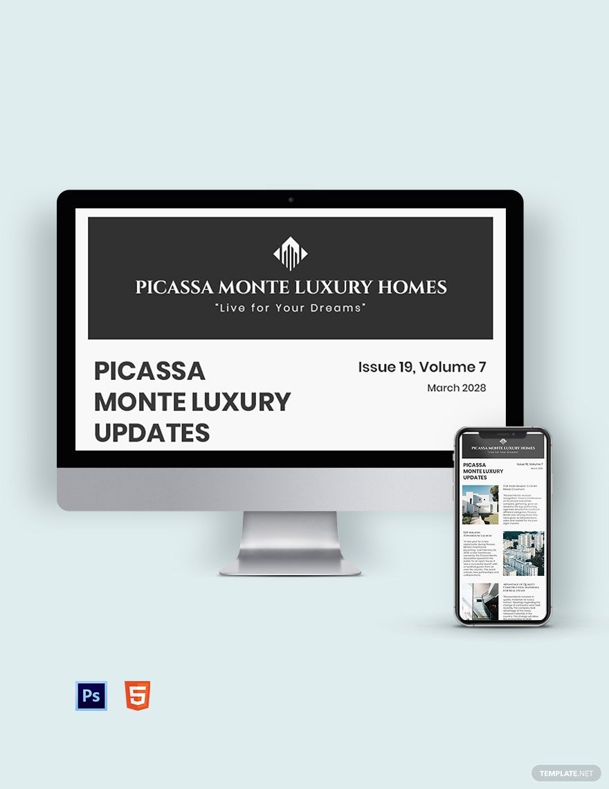 Free Luxury Real Estate Newsletter Template