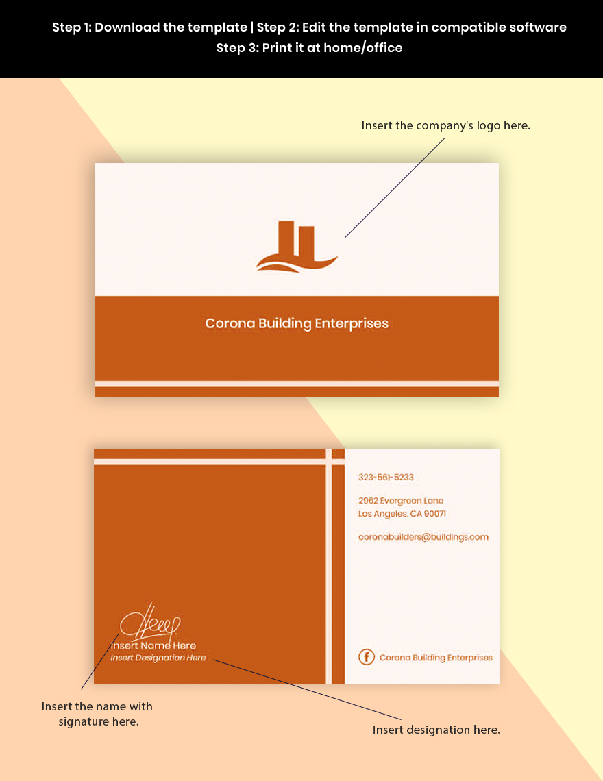 Sample Real Estate Business Card Template