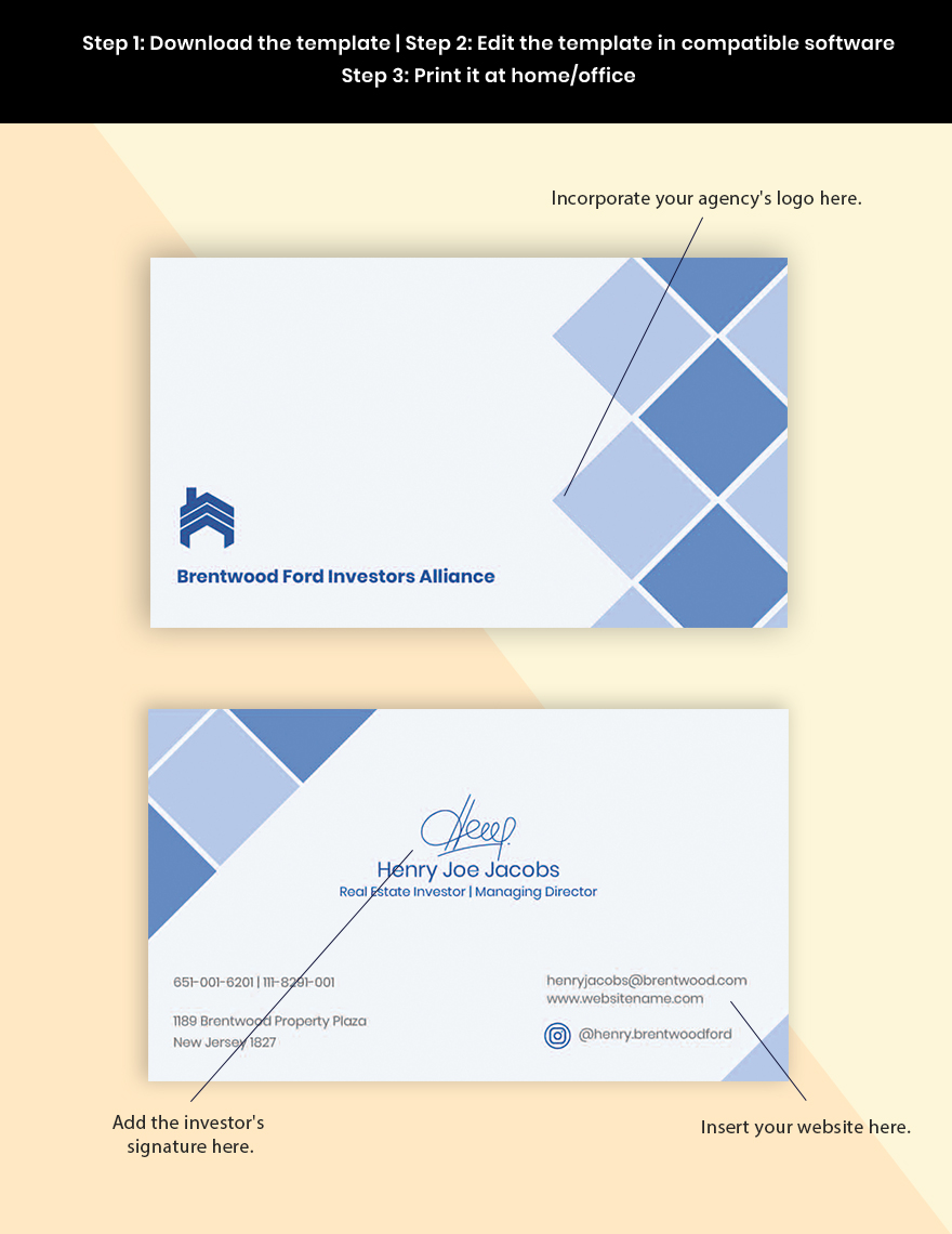Real Estate Investor Business Card Template