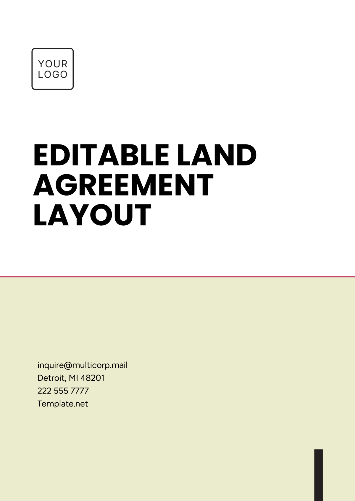 Editable Land Agreement Layout Template - Edit Online & Download