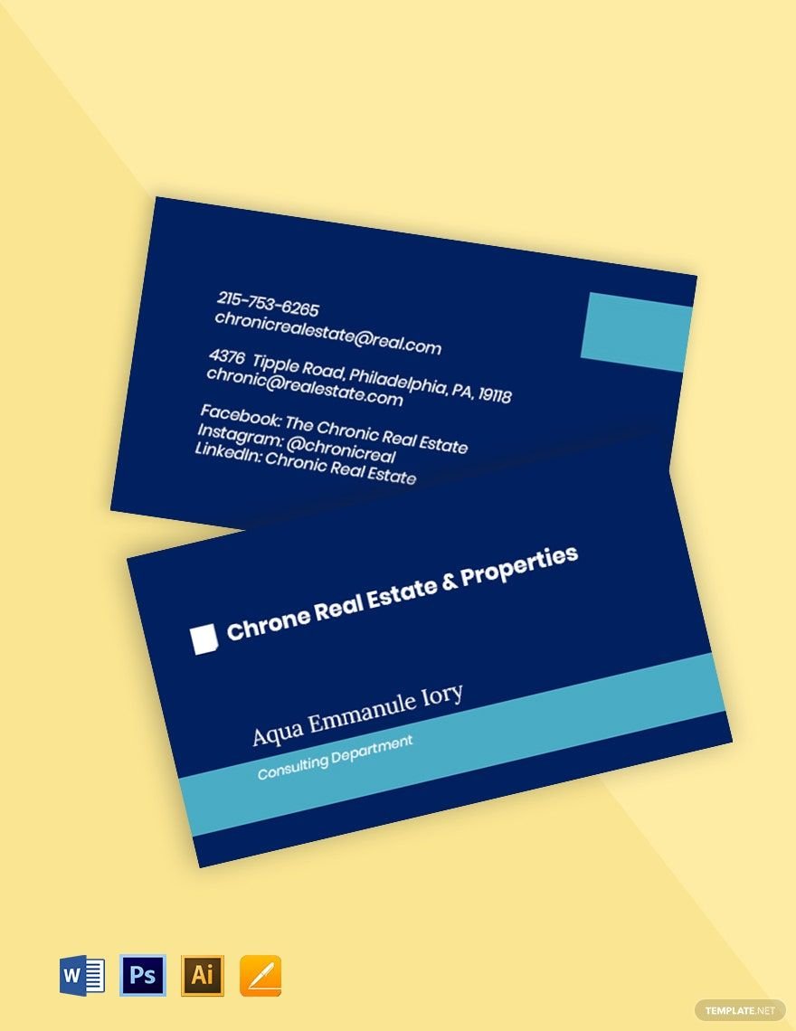 Real Estate Consultant Business Card Template