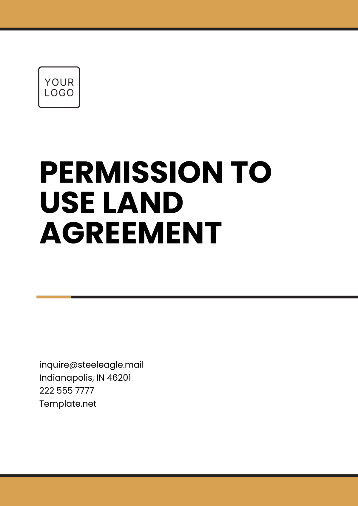 Permission to Use Land Agreement Template - Edit Online & Download