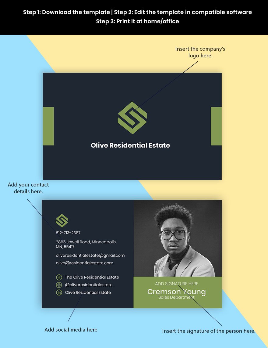 Real Estate Salesperson Business Card Template