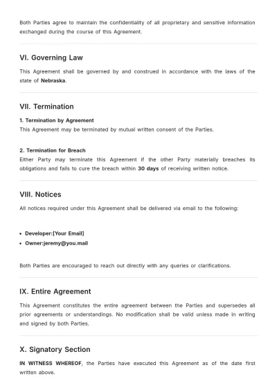 Free Land Development Agreement Template to Edit Online