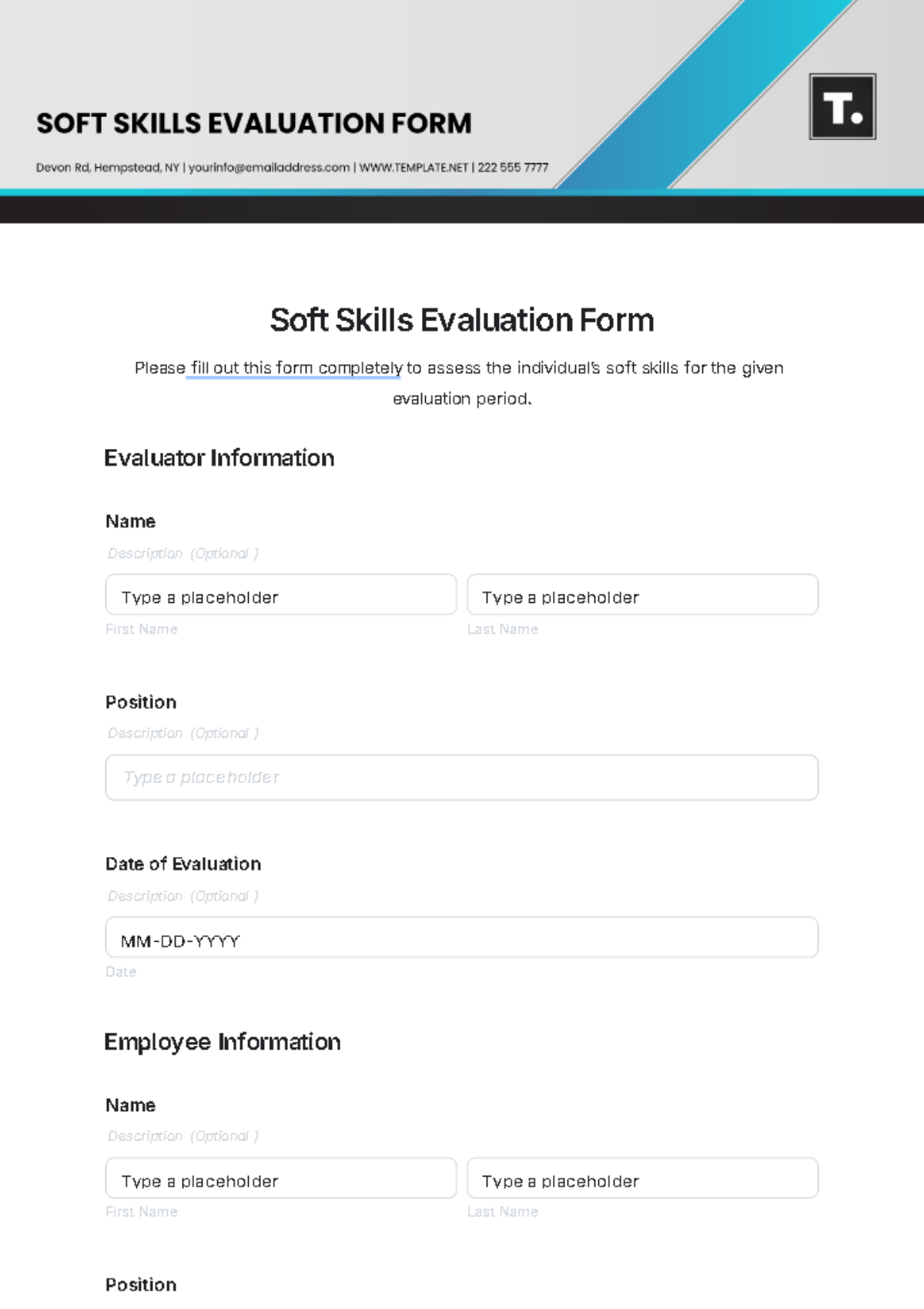 Soft Skills Evaluation Form Template - Edit Online & Download