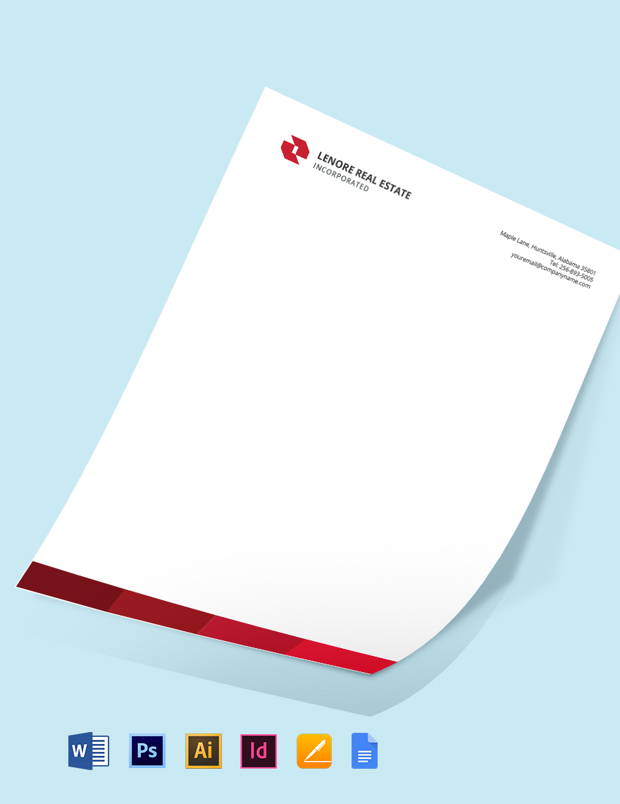 Free Professional Real Estate Letterhead Template