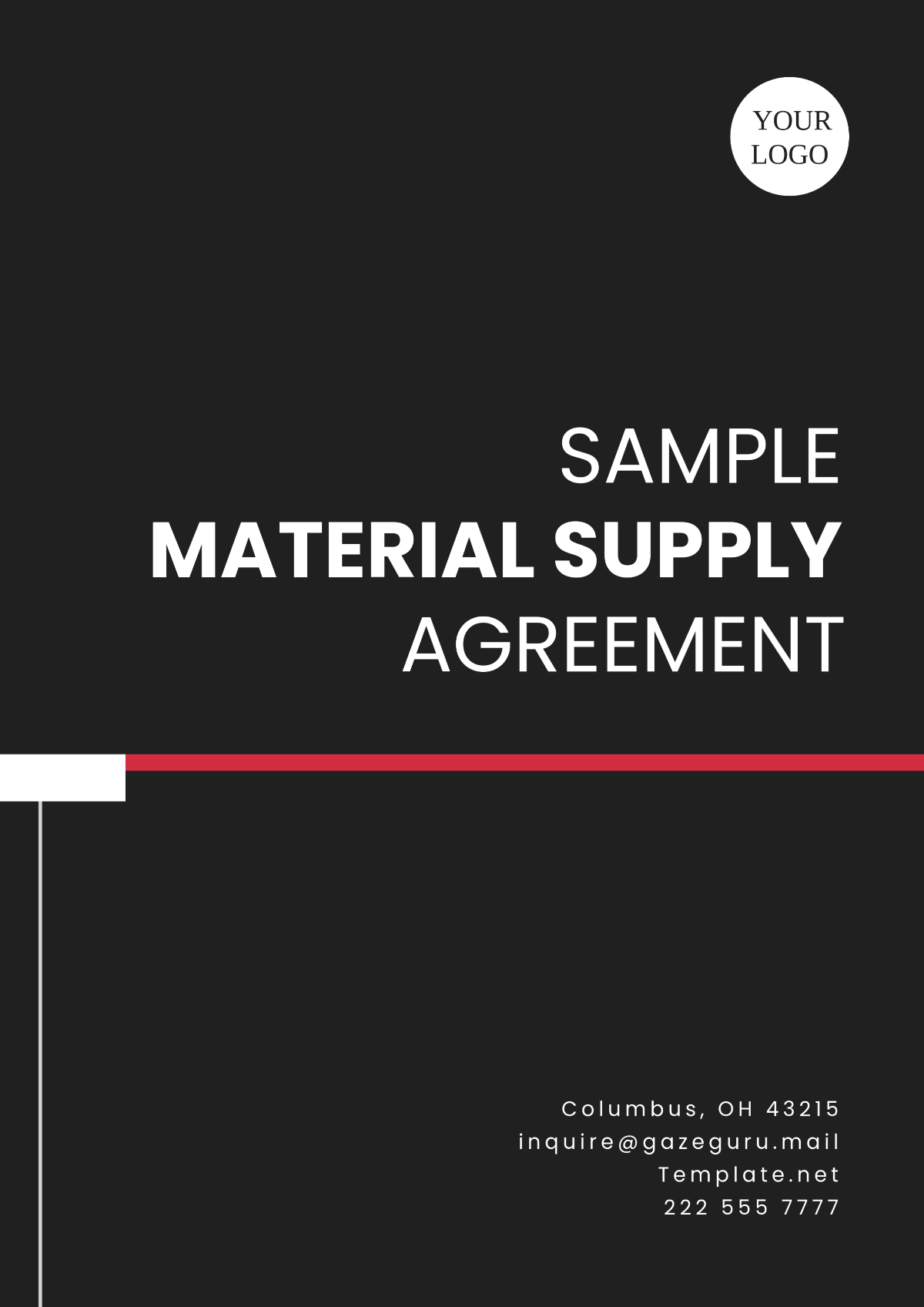 Sample Material Supply Agreement Template - Edit Online & Download