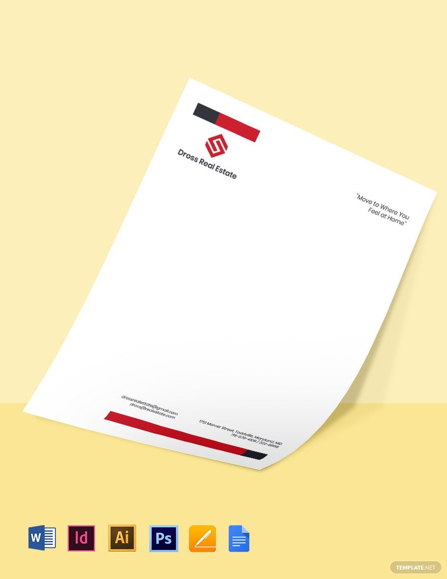 Commercial Real Estate Letterhead Template