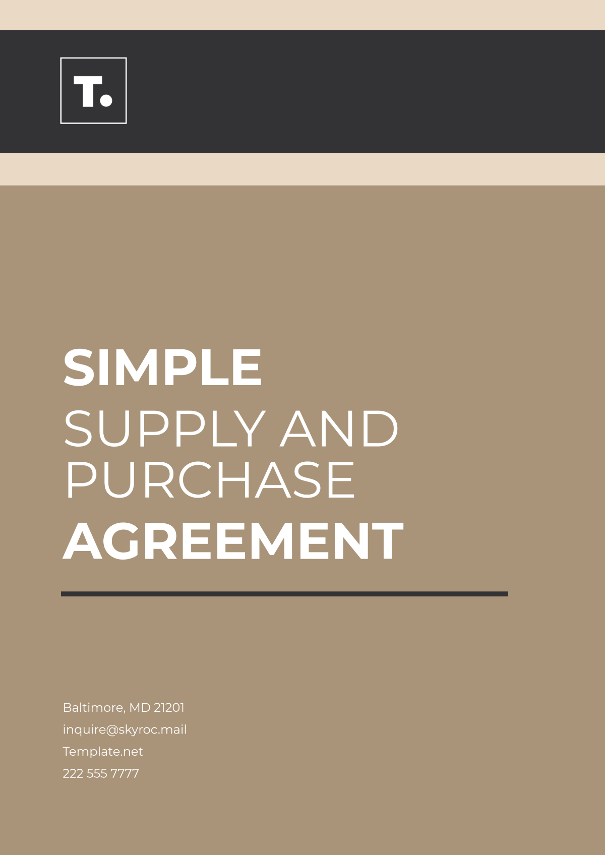 Simple Supply and Purchase Agreement Template - Edit Online & Download