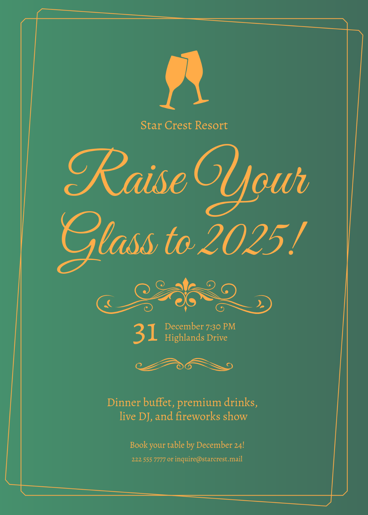 Free Classy New Year's Eve Party Invitation Template - Edit Online & Download