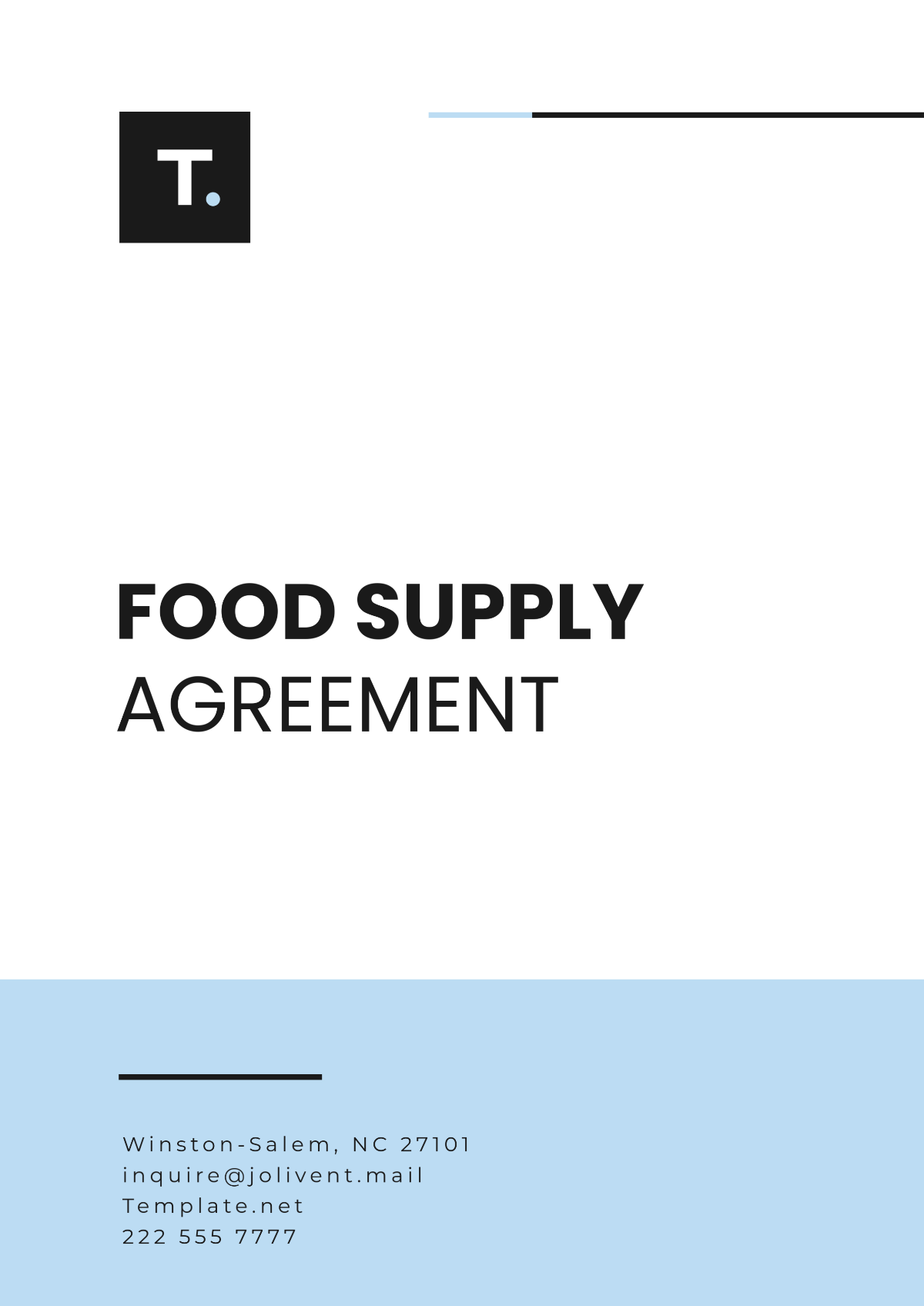 Food Supply Agreement Template - Edit Online & Download