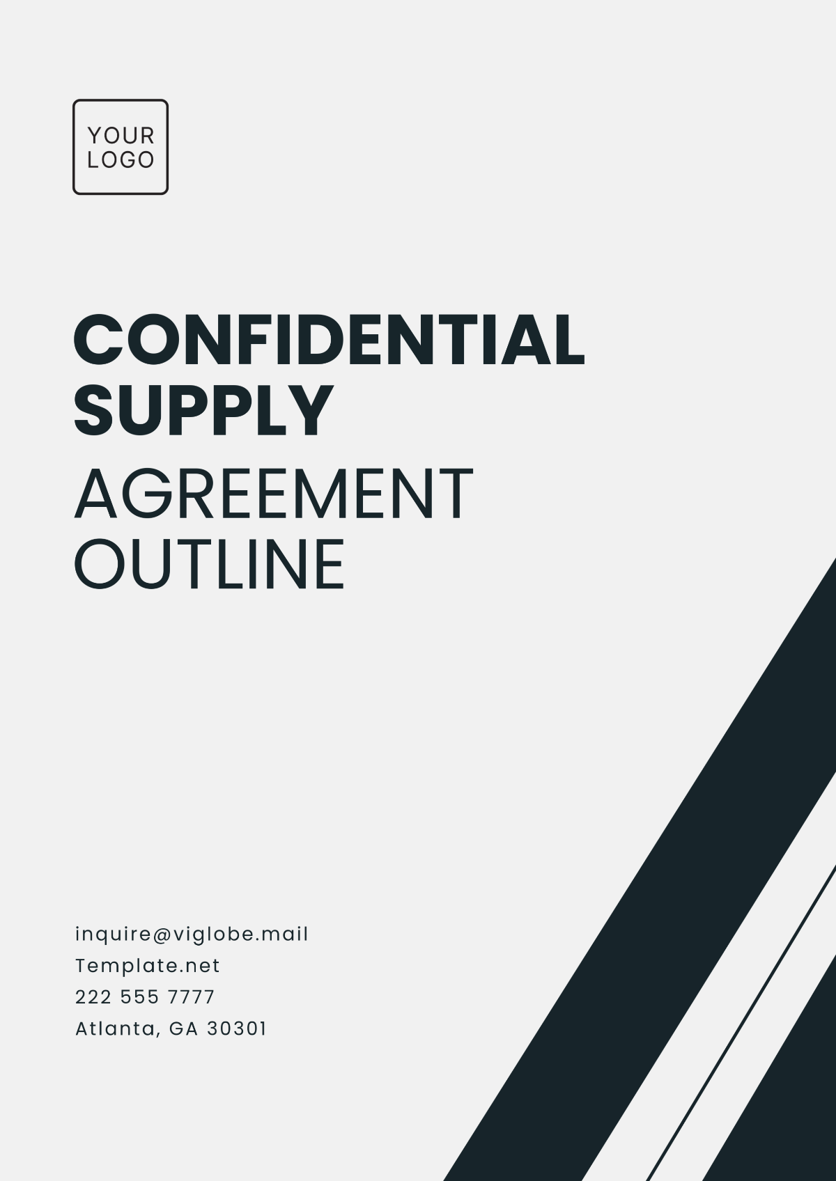 Confidential Supply Agreement Outline Template - Edit Online & Download