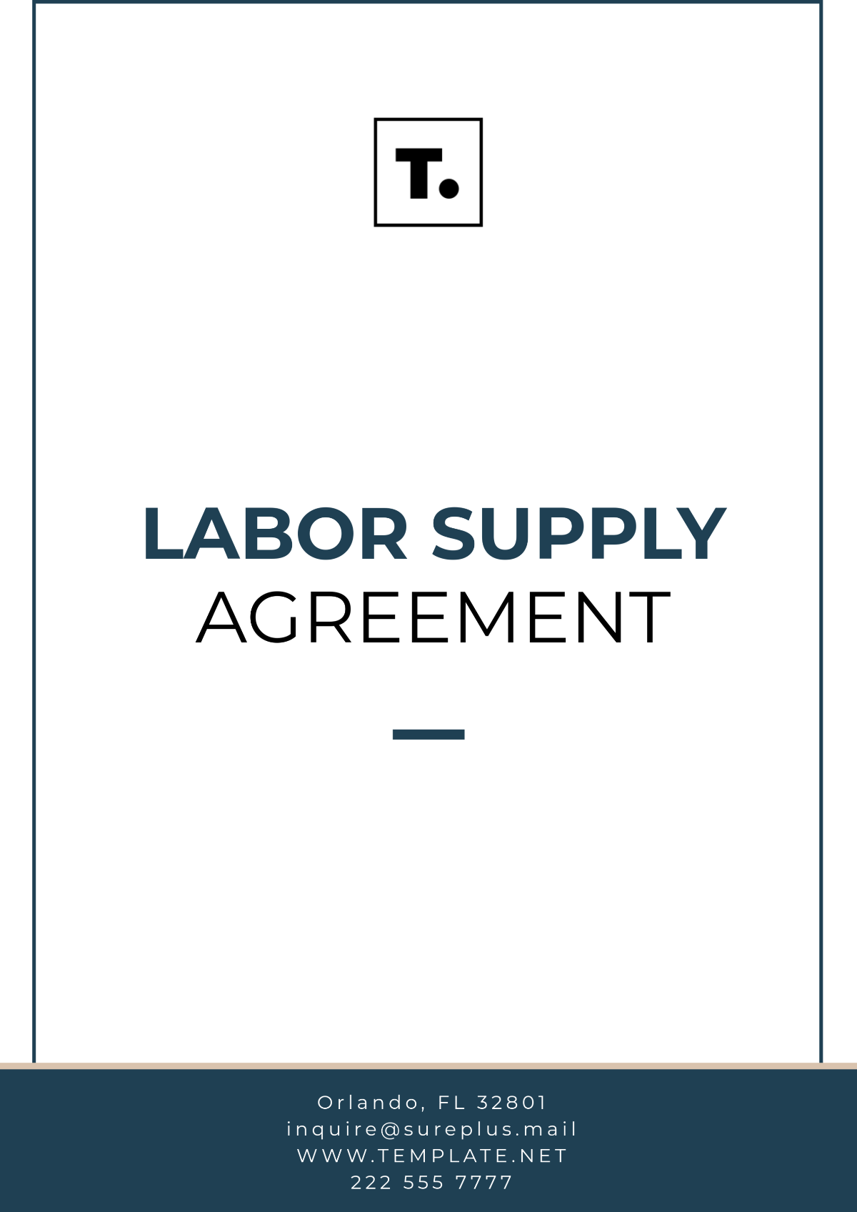 Labor Supply Agreement Template - Edit Online & Download