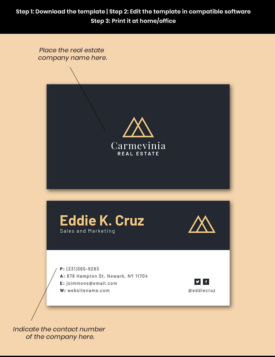 Professional Real Estate Property Business Card Template