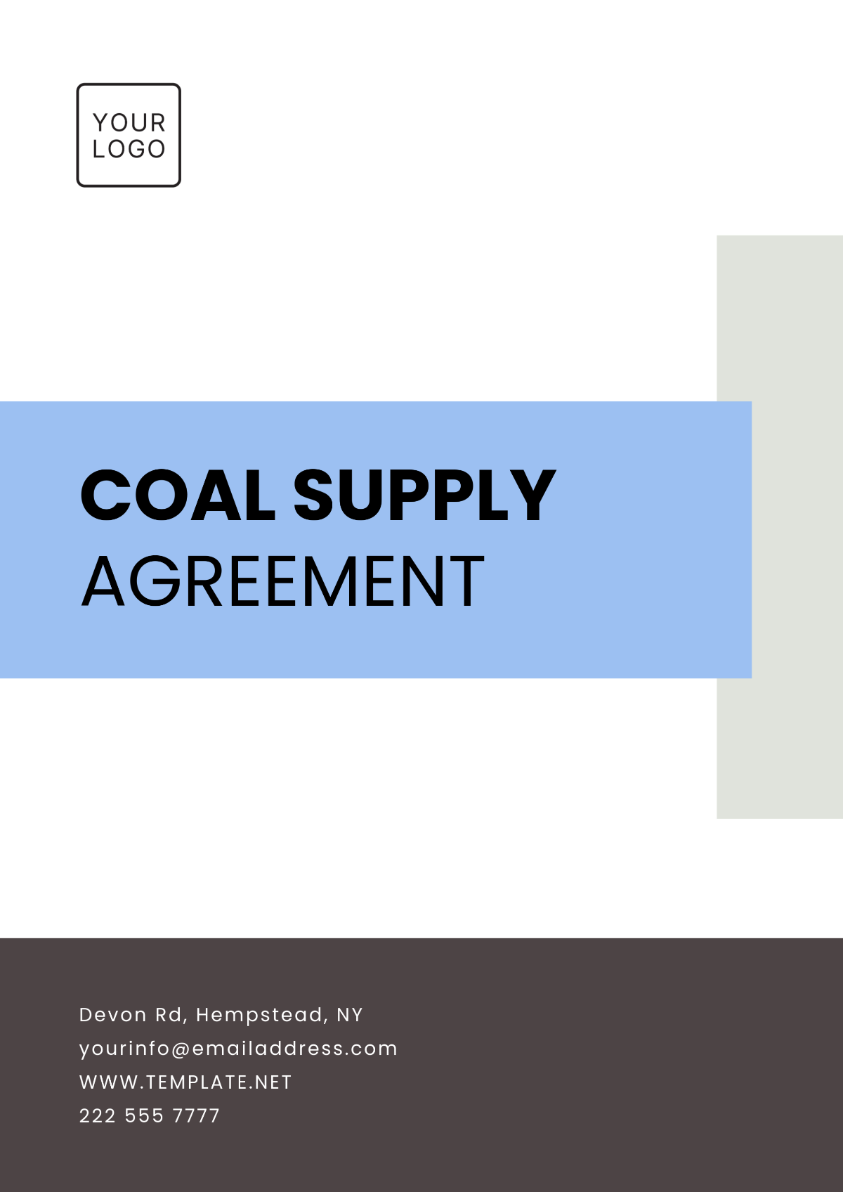 Coal Supply Agreement Template - Edit Online & Download