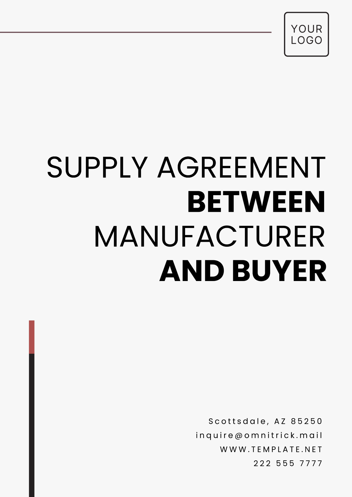 Supply Agreement Between Manufacturer and Buyer Template - Edit Online & Download