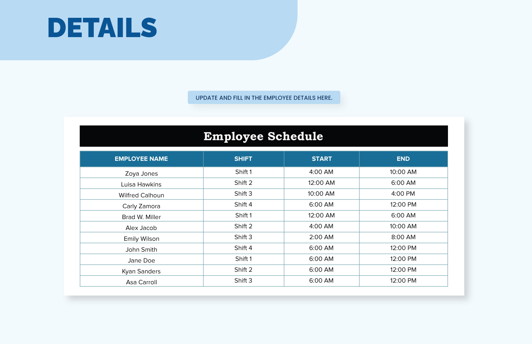 Employee Schedule Gantt Chart 