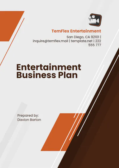 Free Entertainment Business Plan Template to Edit Online
