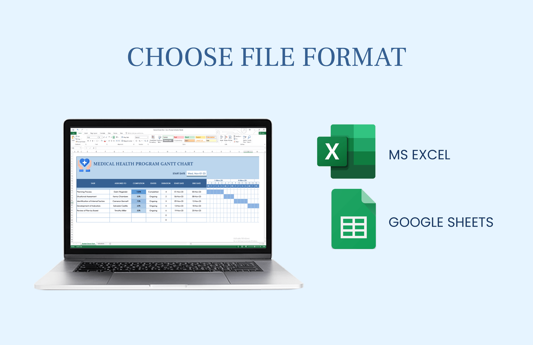 Medical Health Promotion Program Gantt Chart