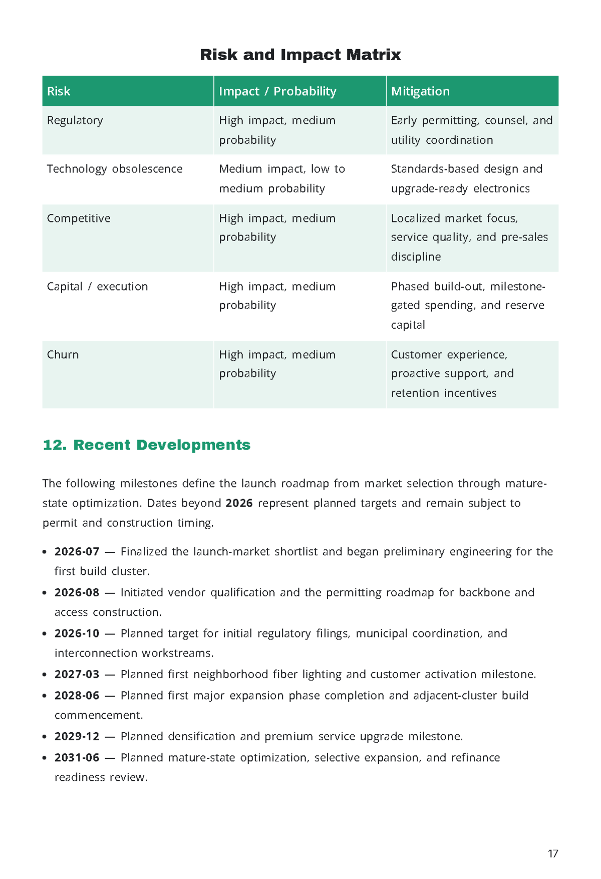 Free Telecommunication Business Plan Template to Edit Online
