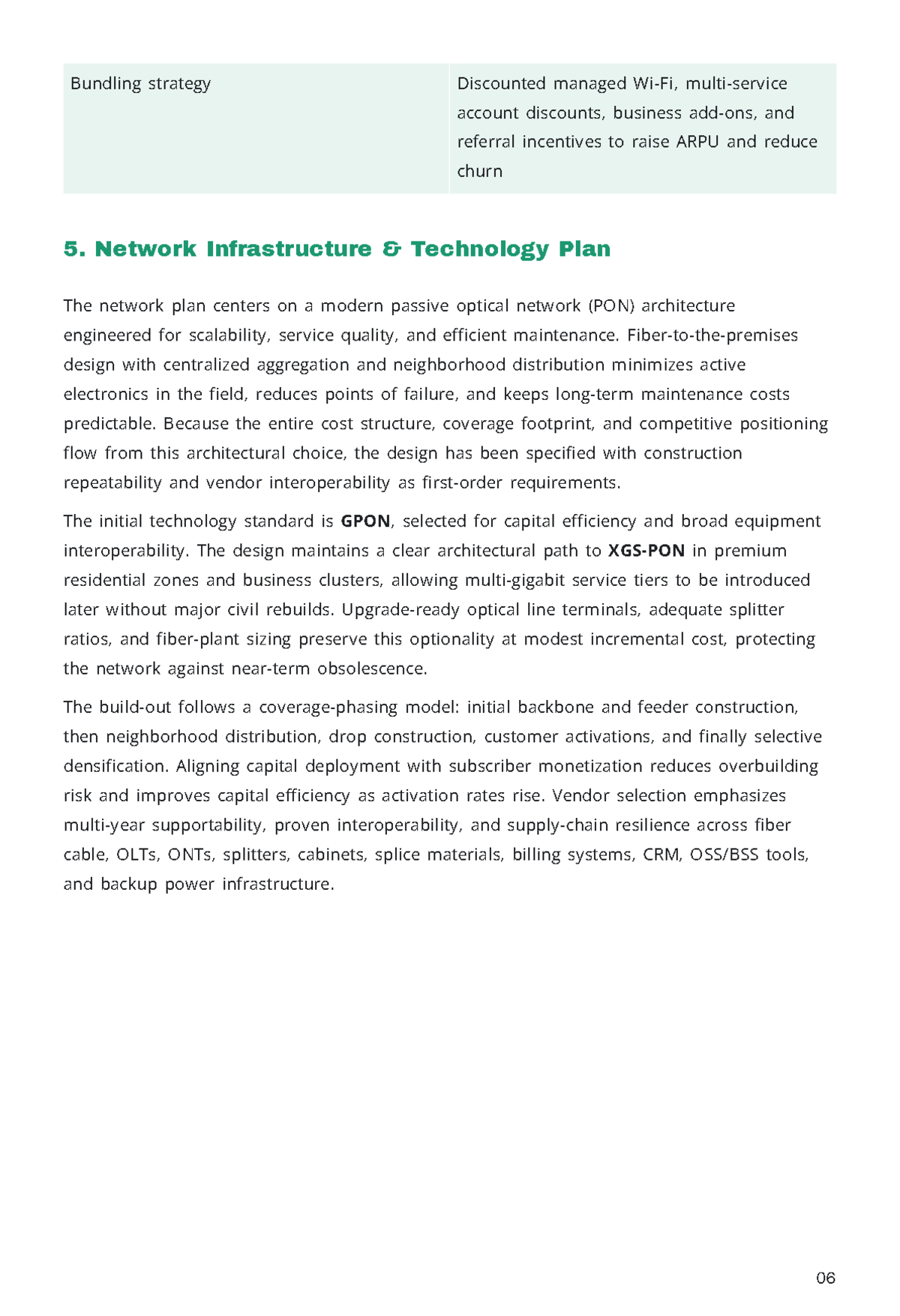 Free Telecommunication Business Plan Template to Edit Online