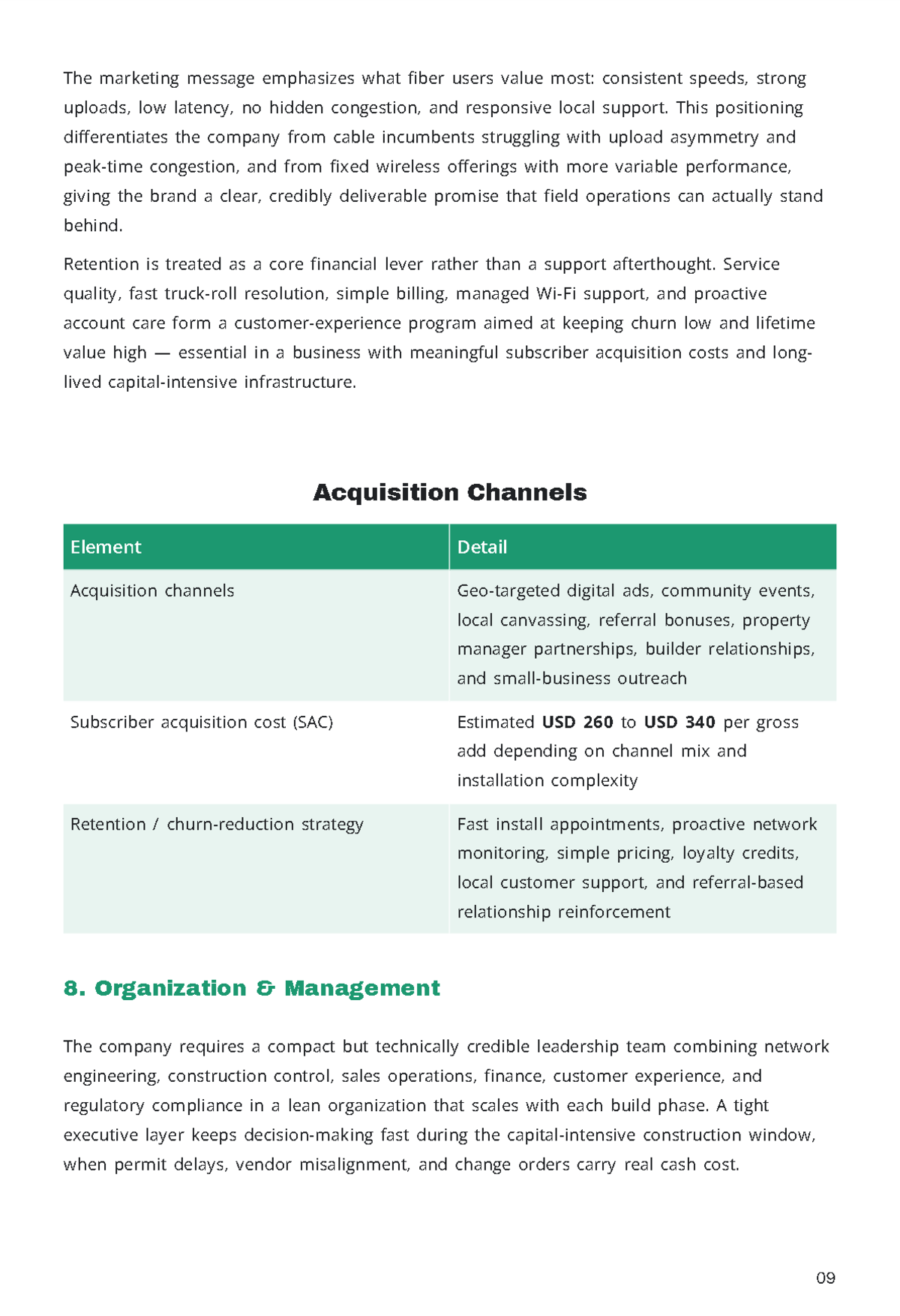 Free Telecommunication Business Plan Template to Edit Online