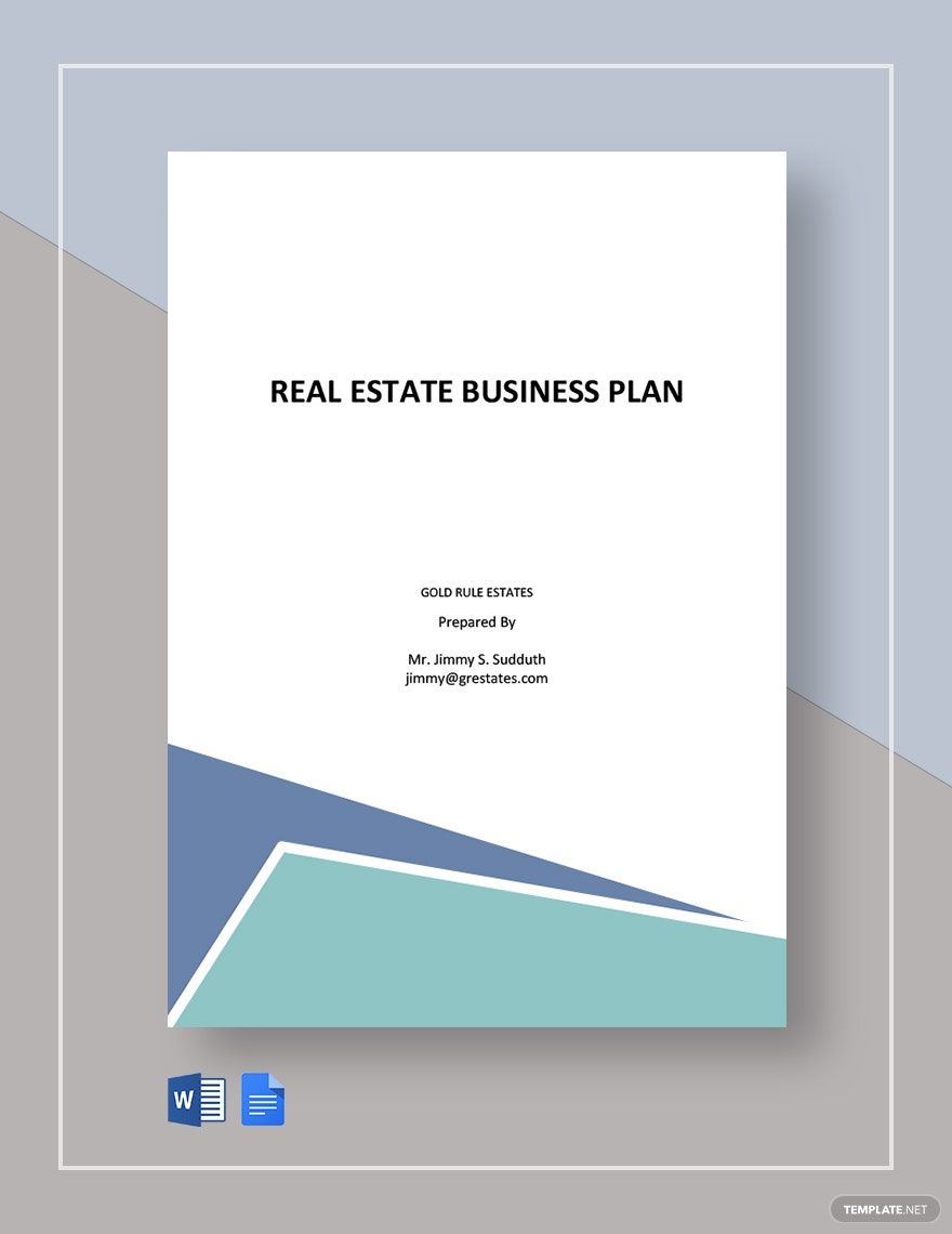 Simple Real Estate Business Plan Template