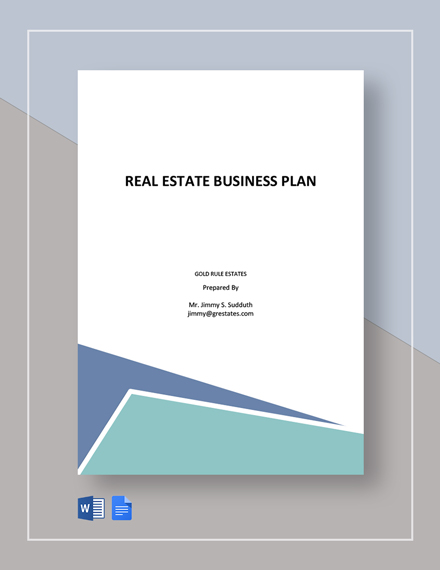 real estate business plan how to create