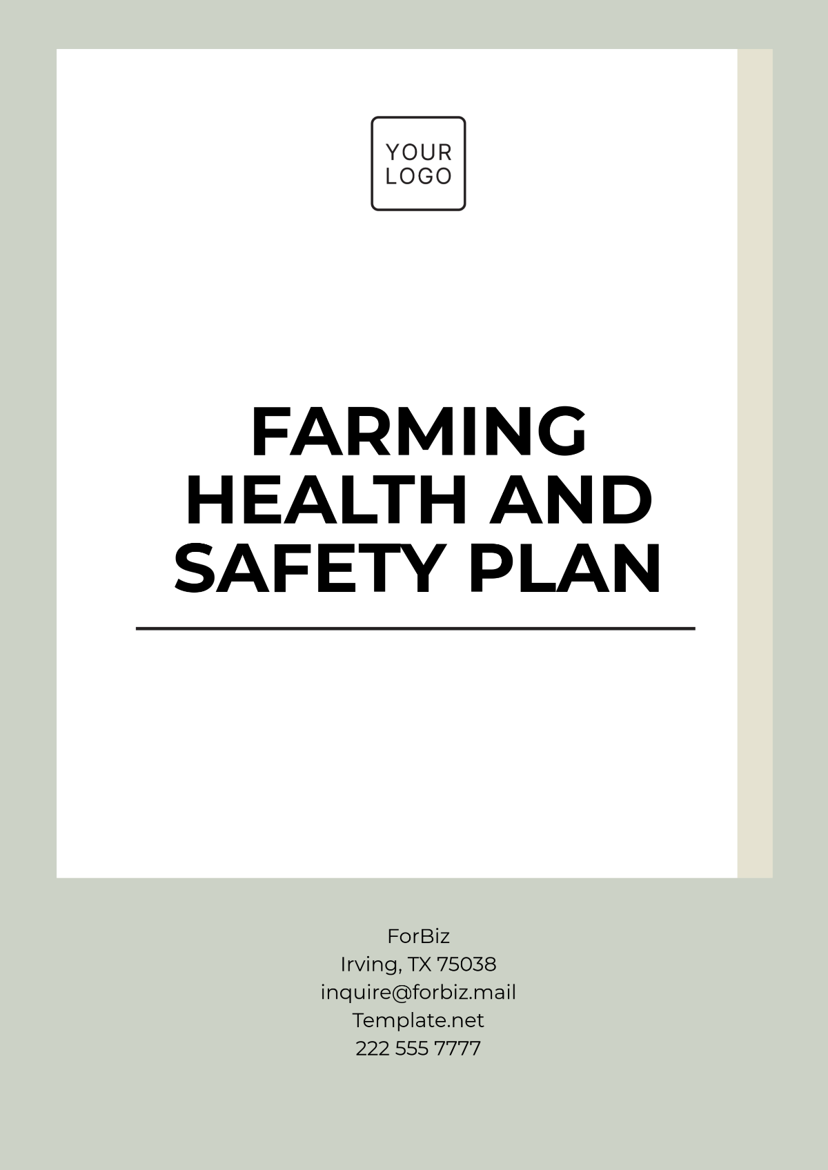 Farming Health and Safety Plan Template - Edit Online & Download