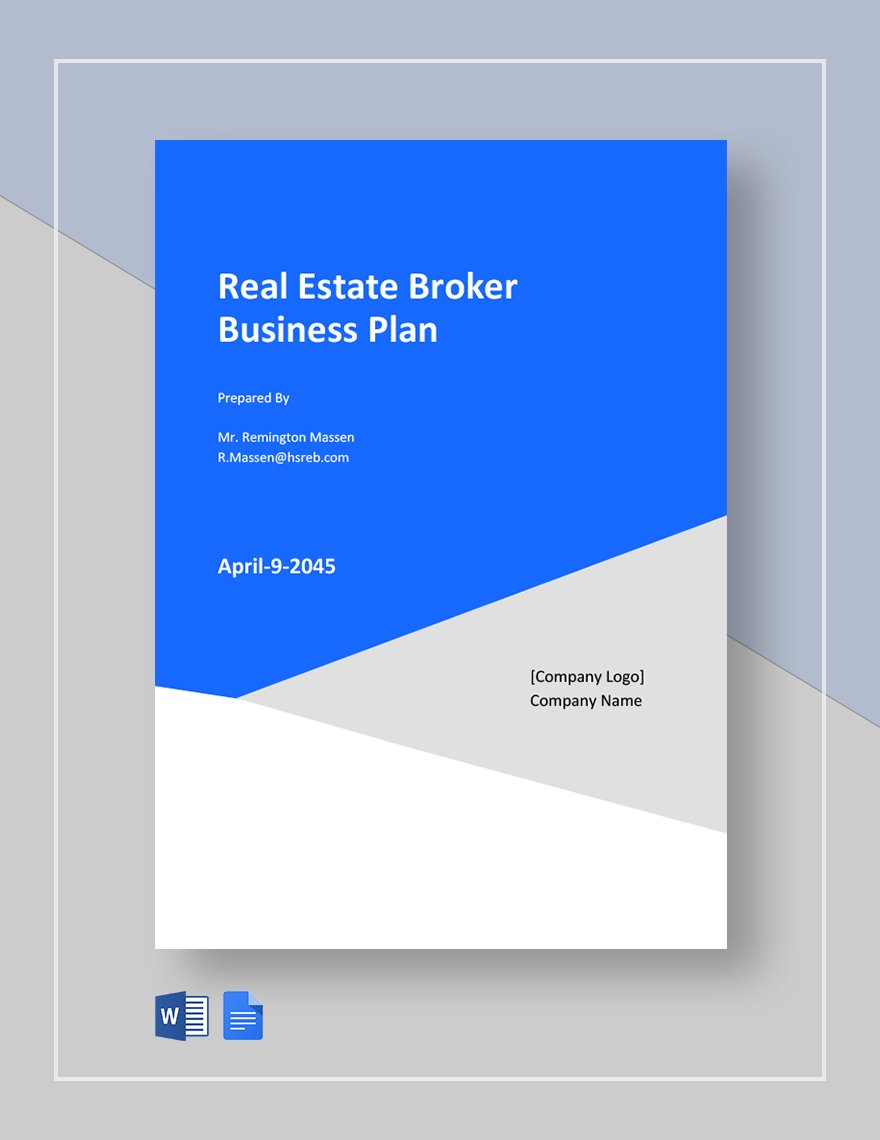real estate broker business plan example