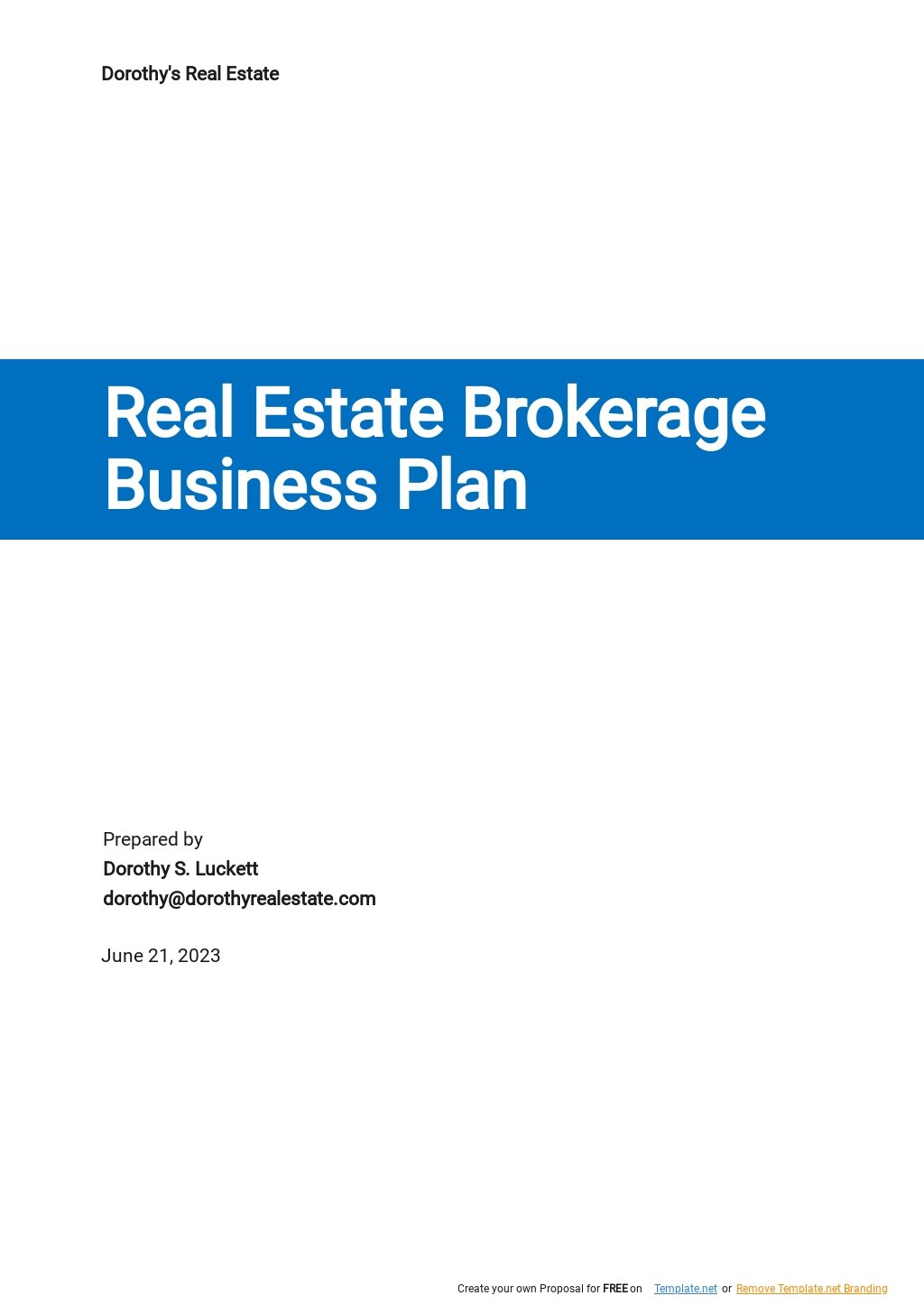 brokerage company business plan