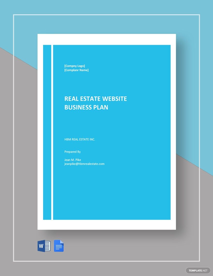 Free Real Estate Website Business Plan Template
