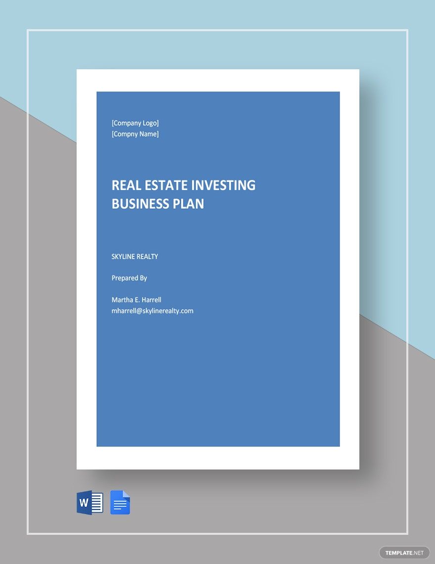 Real Estate Investing Business Plan Template