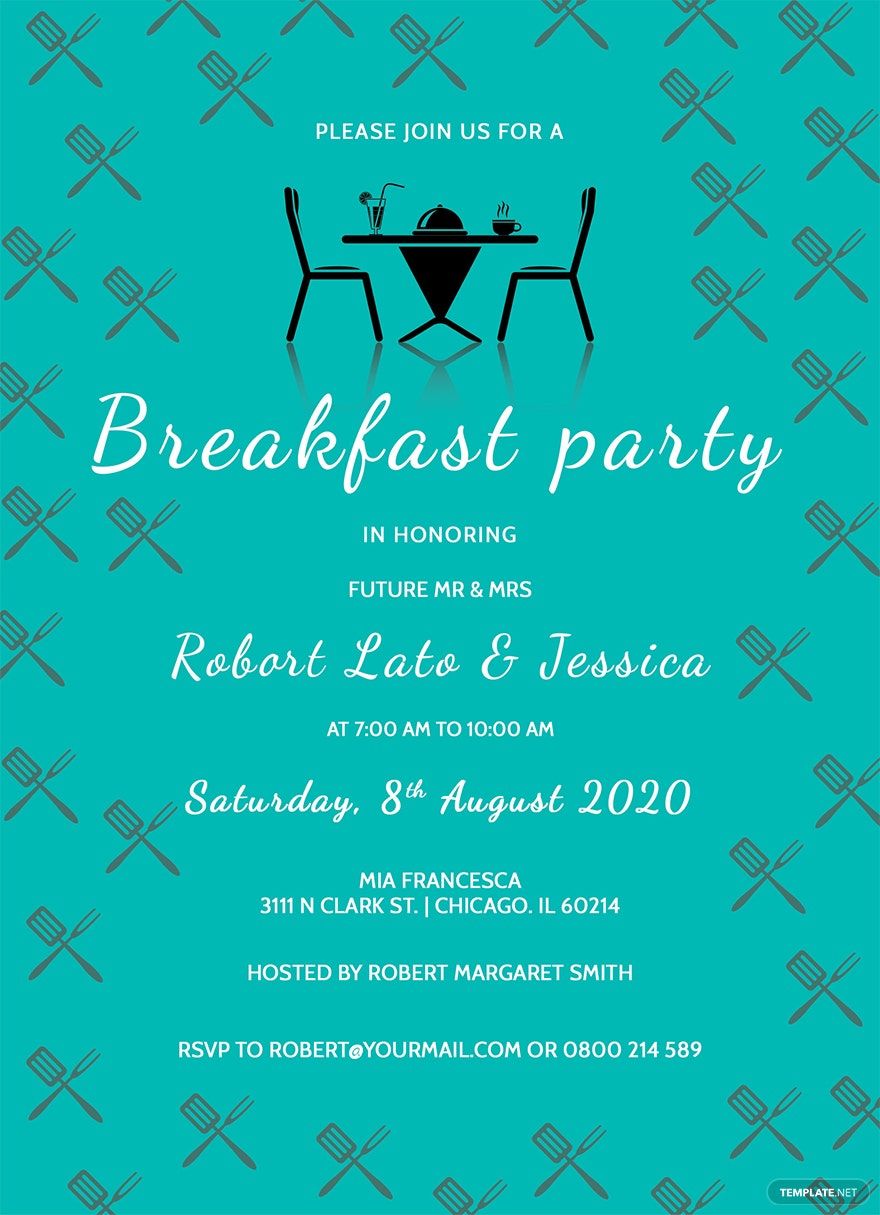Simple Breakfast Party Invitation Template