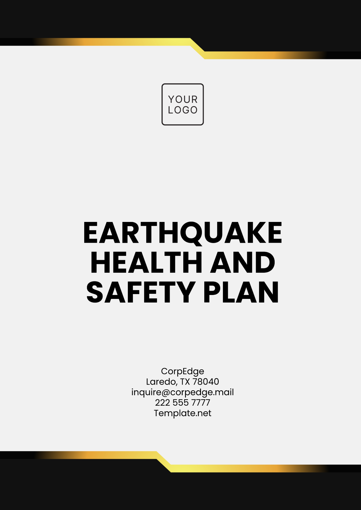 Earthquake Health and  Safety Plan Template - Edit Online & Download