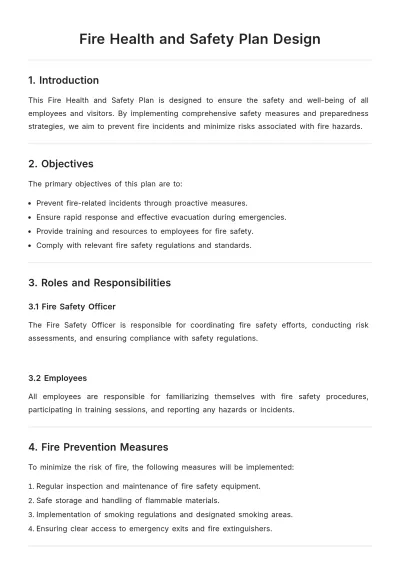 Free Fire Health and  Safety Plan Design Template to Edit Online