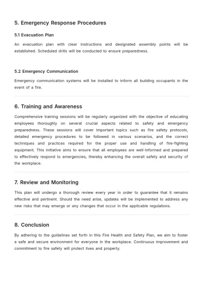 Free Fire Health and  Safety Plan Design Template to Edit Online
