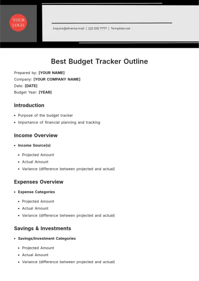 Free Best Budget Tracker Outline Template to Edit Online